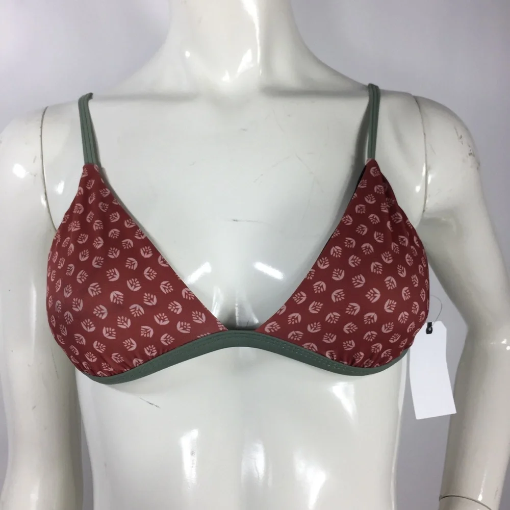 Leith Printed Triangle Bikini Top S